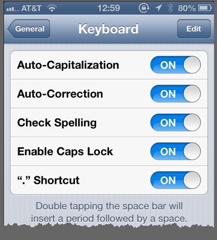 iOS7 shortcuts