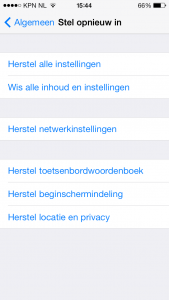 Herstel netwerkinstellingen iPhone