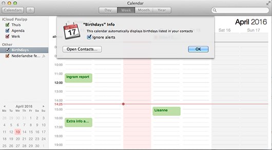 Zet je verjaardag meldingen uit op je macbook